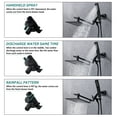 thumbnail image 6 of All Metal Dual Square Shower Head Combo, Rain Shower Head with Handheld Shower Wand and Extra Long Flexible Hose (Matte Black), 6 of 8