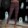 thumbnail image 4 of Women's Striped Leggings Halloween Costume High Waist Stretchy Casual Running Yoga Pants XXL, 4 of 9