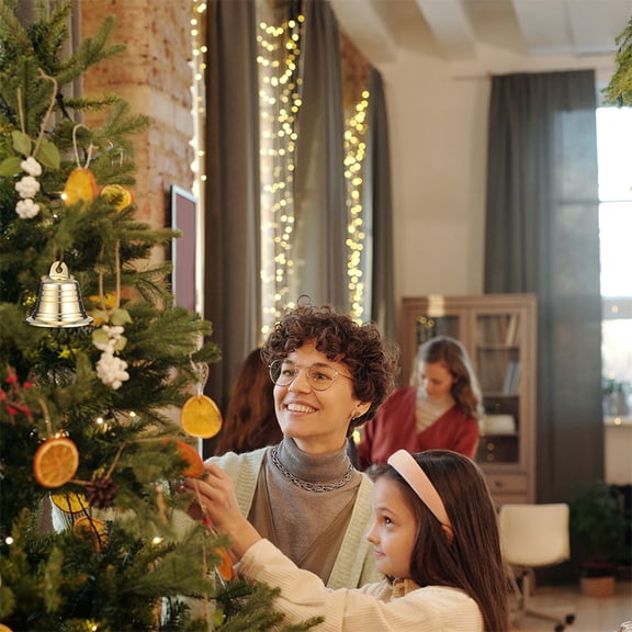 HONITANO Brass Bell Pendant Xmas Bell Ornaments Metal Jingle Bells Christmas Decoration For Diy Crafts 1.4in 1 Pc