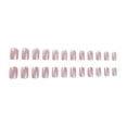 thumbnail image 5 of Uñas postizas cortas cuadradas de color rosa grisáceo con efecto ojo de gato brillante, reutilizables, con pegamento, juego de 24 piezas., 5 of 5