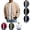 Khaki, variant on Men Waffle Texture Bomber Jacket Lightweight Zip Up Long Sleeve Varsity Coat With Sleeve Pocket Ribbed Cuffs Hem For Fall Daily Wear