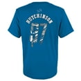thumbnail image 3 of Youth Aidan Hutchinson Blue Detroit Lions Mainliner Drip Player Name & Number T-Shirt, 3 of 3