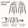 thumbnail image 6 of StnTalk Bar Stools Set of 2, Counter Height Barstools with Backs, Light Gray PU Leather Kitchen Stools with Gold Footrest & Stable Metal Legs, Modern Upholstered Chairs for Kitchen Island, 6 of 9