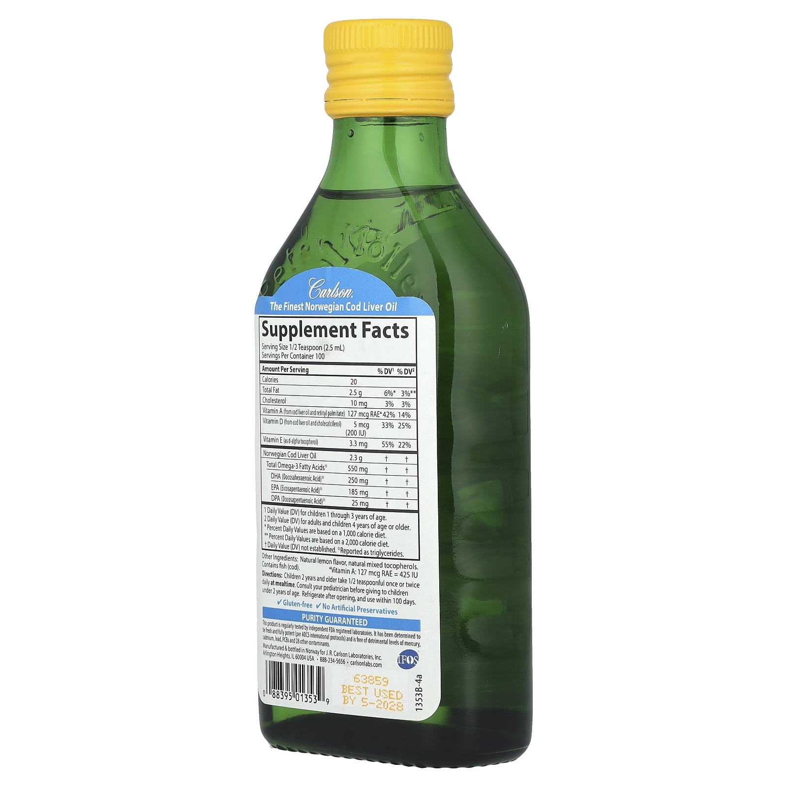 Carlson Labs - Kid's Norwegian Cod Liver Oil Lemon Flavor - 8.4 fl. oz.