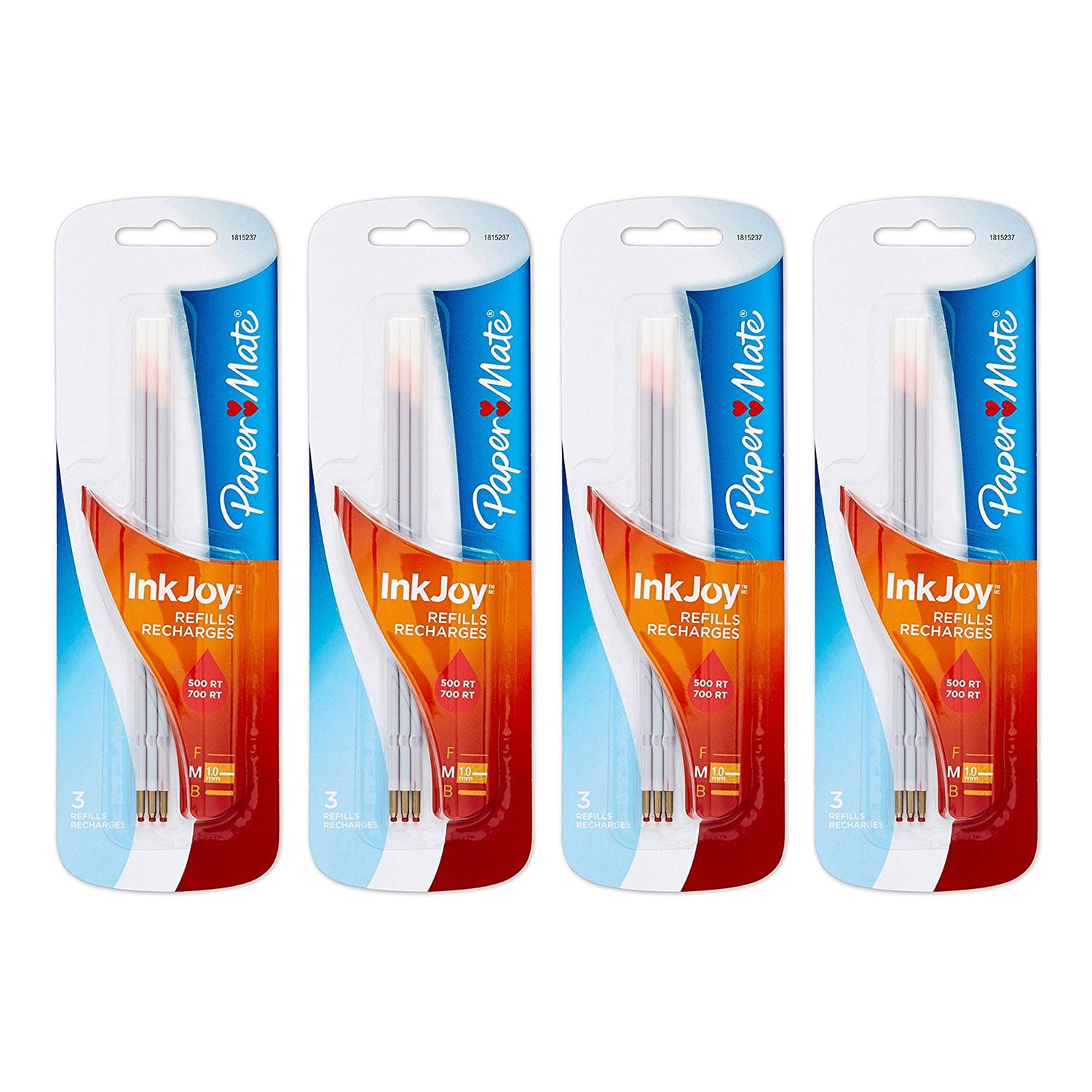 Paper Mate InkJoy Long Ballpoint Pen Refills, 1.0mm, Medium Point, Red