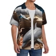thumbnail image 2 of KLL Coral Fish Dolphin Print Men's Shirt Short Sleeve Button Down Summer Cuba Beach Shirts- 4X-Large, 2 of 5