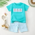 thumbnail image 2 of Boy Baby Clothes Kids Summer Elastic Print Short-sleeved Running Suit 18-24 Months 2t 3t 4t 5t 6t T Shirt Pullover Tops Shorts T-Shirt & Set 2-Piece, 2 of 9