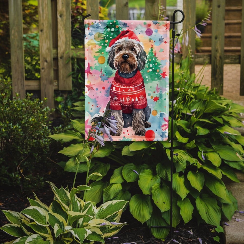 Wirehaired Pointing Griffon Christmas Garden Flag 11.25 in x 15.5 in