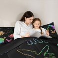 thumbnail image 5 of Homewish Colorful Dinosaur 7-Piece Twin Bedding,Cute Animals Silhouette Bedding Comforter Set,Black,Black Reversible, 5 of 8