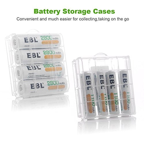 Chargeur EBL avec Batteries - Chargeur de Batterie 8Bay et Batteries AA  2.800mah (4Pcs) et Piles Rechargeables AAA (4Pcs) - Piles Durables et de  Longue Durée 