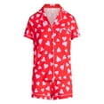 thumbnail image 2 of Joyspun Women's Dreamy Soft Collection Notch Collar Top and Shorts Valentine's Day Pajama Set, 2-Piece, Sizes XS-3X, 2 of 6