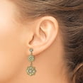 thumbnail image 3 of 14K Yellow Gold w/Rhodium Diamond Cut Filigree Floral Post Dangle Earrings - 37mm, 3 of 6