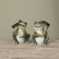 thumbnail image 3 of 8.6 Inch Outdoor Solar Lighted Resin Frog with Glass Jar Set of 2, 3 of 4