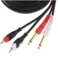 thumbnail image 4 of 2x Cable Adaptador de sonido Dual 1/4 6.35 / 6.5mm A 2RCA Para Amplificador 9.8ft Hugo Cable adaptador de audio, 4 of 5