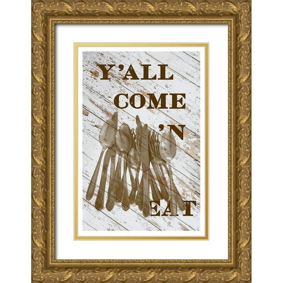 Murdock, Ramona 11x14 Gold Ornate Wood Framed with Double Matting Museum Art Print Titled - Yall Come N
