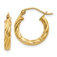 thumbnail image 1 of 14k Yellow Gold 2.75mm Twisted Hoop Earrings Round, 1 of 8
