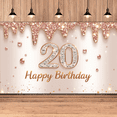 thumbnail image 7 of Sparkling Design Happy Birthday Banner Glittering Rose Gold Shimmer Celebration Backdrop for Birthday Party Anniversary Decor Celebration, 7 of 7