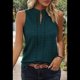 thumbnail image 5 of Top Sin Mangas con Cuello en V de Color Liso para Mujer, Verde Oscuro, Talla L, 5 of 8