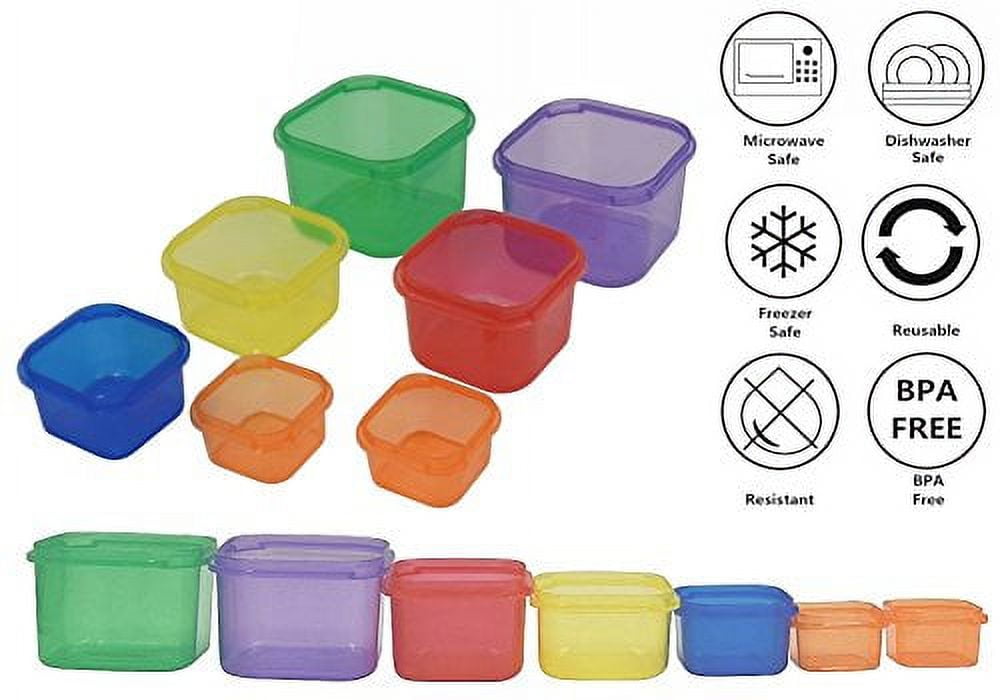 Lanfubiao Portion Control Containers for Weight Loss (14 Piece) - 21 Day  Fix Measuring Cups and Food Plan with Free eBook, Multi Color and Label