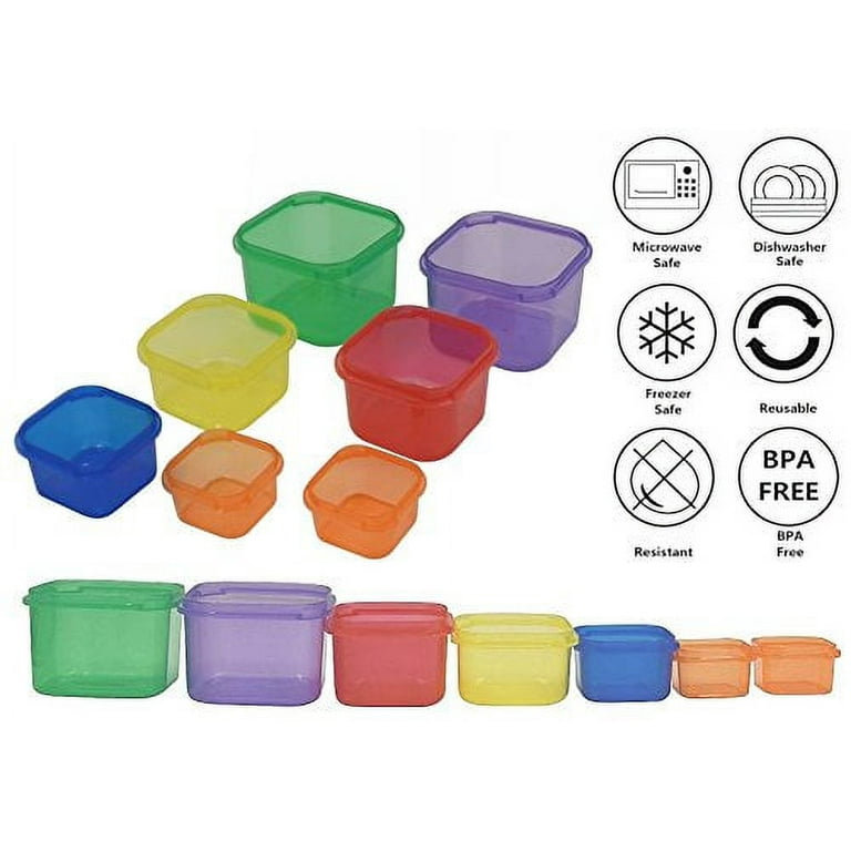 7 Pc Food Portion Control Containers for Diet and Healthy Living Beach Body