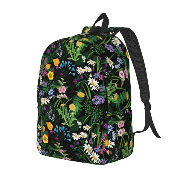 Disketp Chamomile Mochila de Lona Estampada, Mochila Escolar de Viaje Ligera para Estudiantes y Portátil-Small
