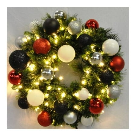 Christmas at Winterland WL-GWSQ-02-MOD-LWW 2 Foot Pre-Lit Warm White Sequoia Wre