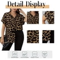 thumbnail image 5 of Cuteduck Womens Plus Size Blouses Leopard Print Button Down Loose Fit Casual Short Sleeve Top 1X-5X, 5 of 7