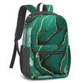 thumbnail image 2 of Blue and Gold Marble Pattern 17" Waterproof Oxford School Backpacks for Teens, S-Shape Padded Straps, for School, Travel, Hiking, Camping, 2 of 5