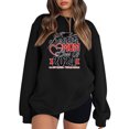 thumbnail image 1 of Gibobby Sudadera de mujer Sudadera de forro polar de gran tamaño con cuello redondo y manga larga con hombros caídos(Negro,CH), 1 of 3