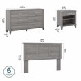 thumbnail image 4 of Bush Furniture Somerset 3-Piece Bedroom Set Modern Wood Queen Size Platinum Gray, 4 of 7