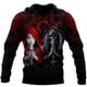 thumbnail image 3 of Sudadera con capucha unisex de estilo hip hop de estilo informal, estilo retro medieval, con estampado 3D de calavera y oración para hombre, 3 of 4