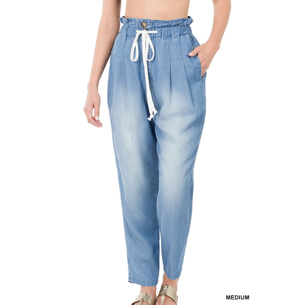 drawstring baggy jeans