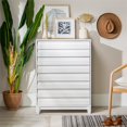 thumbnail image 4 of 4-Drawer Solid Wood Contemporary Bedroom Chest in White, 4 of 13