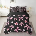 thumbnail image 2 of Castle Fairy Kawaii Ribbon Bow Girl Bedding Comforter Set 7pcs,Dreamy Princess Queen Bedding Sets Super Cozy,Chic Pink Floral Flowers Queen Sheet Sets,Ultra Soft Home Decor,Reversible, 2 of 8