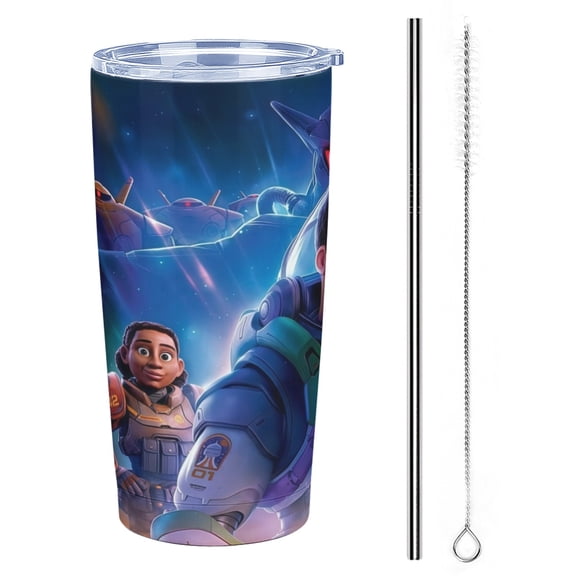 Buzz Lightyear Stainless Steel Tumbler Cup with Lid Double Walled Insulated Travel Coffee Cup Keeps Drinks Cold & Hot 20 oz