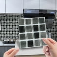 thumbnail image 2 of 10 Sheet Peel and Stick Backsplash for Kitchen Self Adhesive Tile Sticker Waterproof Removable Backsplash Tile Peel and Stick for Bathroom Kitchen Laundry Room Camper Shower 4"x4" Black, 2 of 8