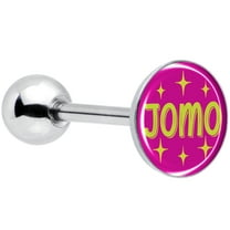 Body Candy 14G Women 316L Stainless Steel Pink JOMO Mens Barbell Tongue Ring Body Piercing Jewelry 5/8”