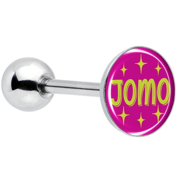 Body Candy 14G Women 316L Stainless Steel Pink JOMO Mens Barbell Tongue Ring Body Piercing Jewelry 5/8”