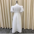 thumbnail image 5 of AURA Plus Size Women Summer Bow High Waist Banquet Dress Elegant Solid Color Lantern Sleeve Midi Dress, 5 of 8