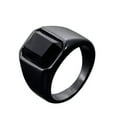thumbnail image 2 of 13.5mm Mens Black Red Square Cut Zircon Band 316L Stainless Steel Ring Size 7-13, 2 of 6