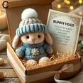 thumbnail image 4 of Mini Bunny Hug Cute Easter Gift,Easter Plush Bunny with Knitted Hat and Pom Pom, Mini Easter Basket Gifts Hug Animals,Plush Plush Positive Rabbit,Inspirational Easter Stuffers,Mini Rabbit Pocket HATA, 4 of 9
