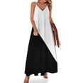 thumbnail image 1 of Vestido sin mangas bicolor blanco y negro Vestidos de novia Vestido de verano mujer 2024, 1 of 7
