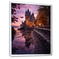 thumbnail image 2 of Designart "Castles Dusk Charm II" Cityscapes Floater Framed Wall Art Living Room, 2 of 7