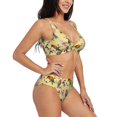 thumbnail image 2 of Rocae Beautiful Bright Birds And Flowers for Bikini Set for Women Two Piece Sexy High Swimsuits Split Crossover Bikini Large, 2 of 9