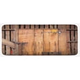 thumbnail image 1 of Rustic Kitchen Mat, Dated Simple Door Like in Construction Vertical Barns House Nobody Bohemian Print, Plush Decorative Kitchen Mat with Non Slip Backing, 47" X 19", Chocolate, by Ambesonne, 1 of 1