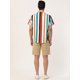 thumbnail image 5 of Camisa a rayas de verano Lars Amadeus Hombre Botones Manga Corta Rojo Blanco Azul S, 5 of 6