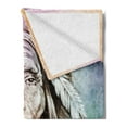 thumbnail image 2 of Colorful Soft Flannel Fleece Throw Blanket, Portrait of Chief Feather Band Watercolor Style Image, Cozy Plush for Indoor and Outdoor Use, 70" x 90", Multicolor, by Ambesonne, 2 of 5