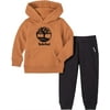 Timberland Boys 12-24 Months Hooded Sweatshirt Jogger Set (Brown 12 Months)