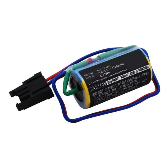 Batteries N Accessories BNA-WB-L7273 Programmable Logic Controller (PLC) Battery - Li-MnO2, 3.6V, 1700 mAh, Ultra High Capacity Battery - Replacement for Mitsubishi A6BAT Battery