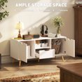 thumbnail image 4 of HOMCOM Meuble Télé avec Rangement, Table Télé pour Télé jusqu'à 50 Pouces, Blanc, 4 of 10
